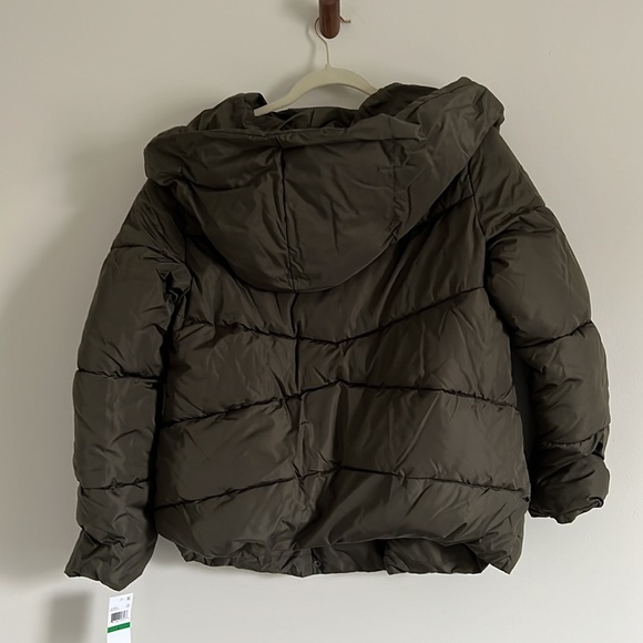 Lucky Brand Asymmetrical Mid Weight Puffer Army Green - Picture 6 of 6